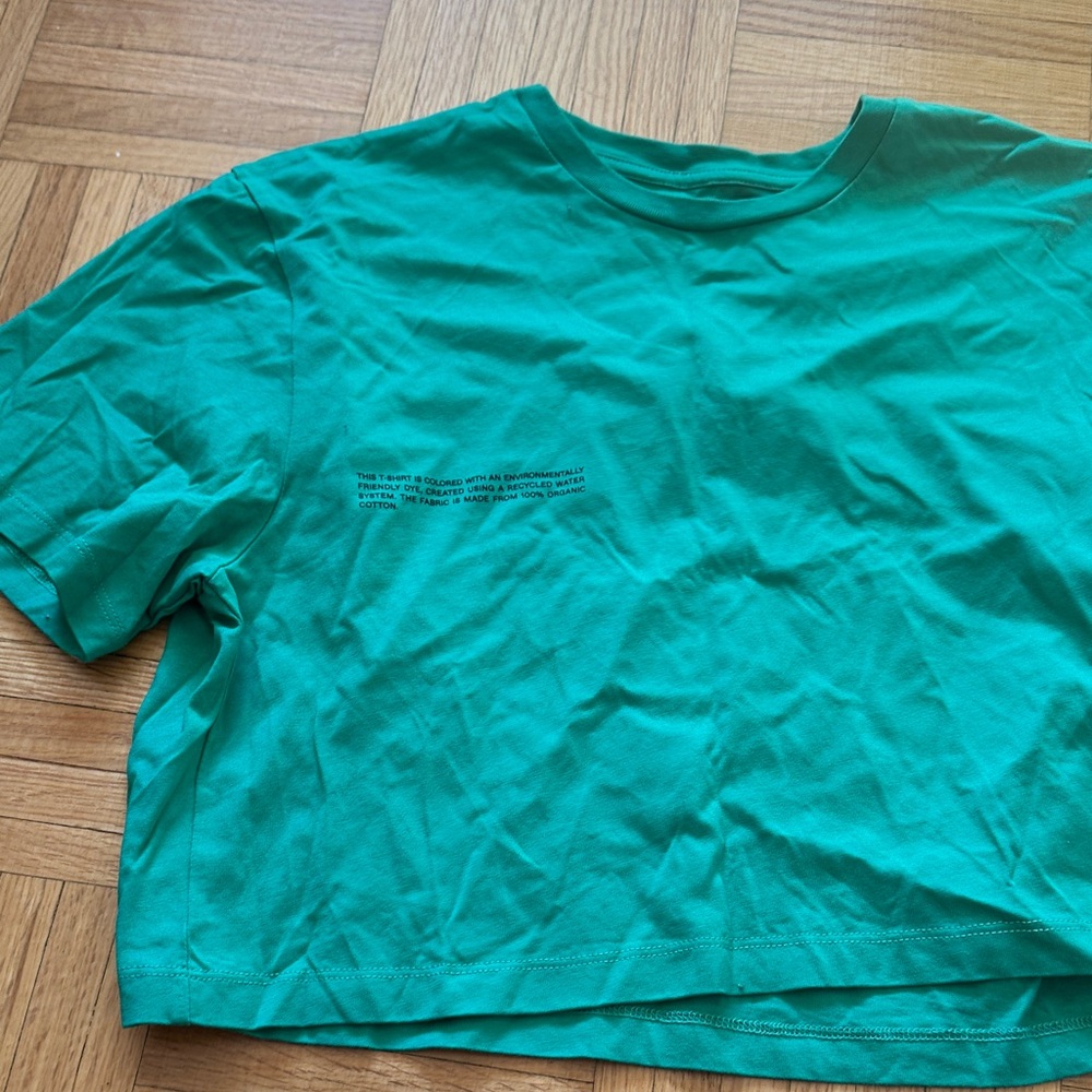 PANGAIA Green Cropped T-Shirt - Picture 2 of 8